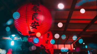 灯笼 台湾 亚洲 中国人 中国 庆典 勃艮第 节日 龙 晚上