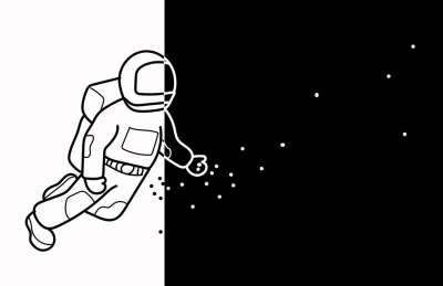 宇航员 房间 星星 宇宙 画画 设计 黑和白 太空旅行 火箭飞船