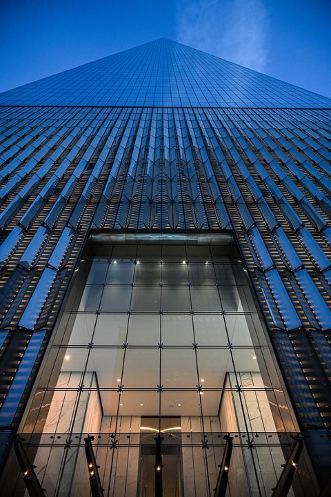 建造 结构 摩天大楼 高楼 高层建筑 玻璃窗 正面 看法 纽约