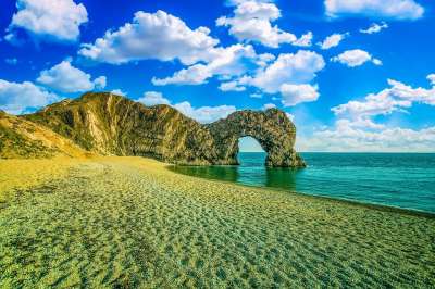 拱 海滩 海洋 岩石 海岸 杜尔门 无角陶赛特 英国 海景