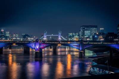 伦敦 塔桥 夜晚 城市景观 桥 英国 泰晤士河 地标 英国的