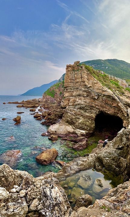 美人鱼洞 杨梅坑 海边 石头 大海