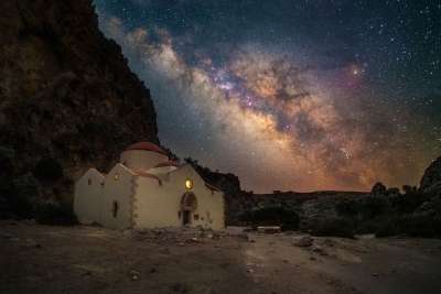 夜晚 星星 星空 宇宙 银河系 教会 宗教 希腊