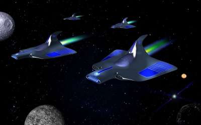 空间 宇宙 星空 战斗机 幻想 太空旅行 未来 科幻小说