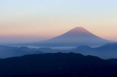 富士山 日本 从北山看富士 红富士 桃富士 清晨 日出 登山 山