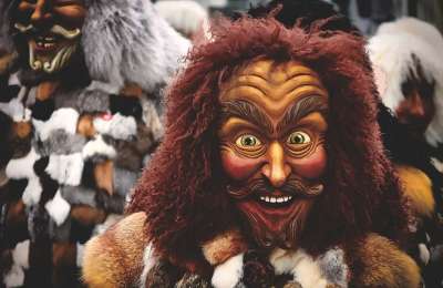 肖像 节日 人们 路 城市 人群 Fasnet 狂欢 移动