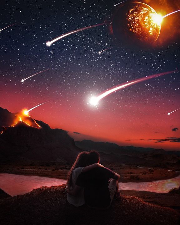 灾难 明星 陨石 小行星 空间 彗星 银河系 宇宙 爱 夫妇