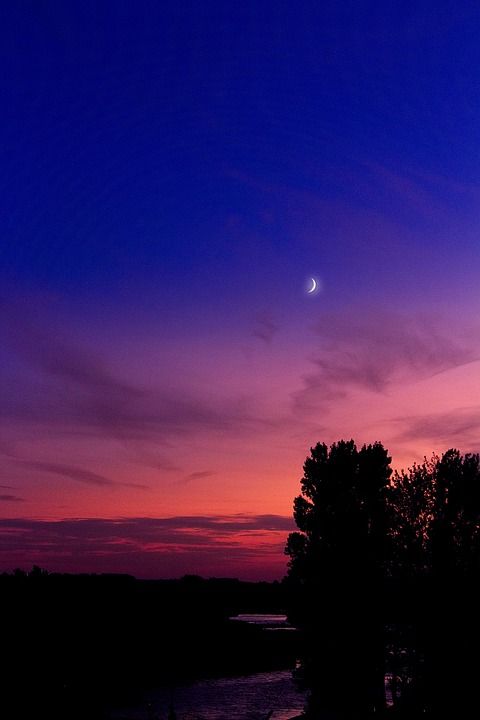 月亮 日落 星空 水 反射 夜拍 天堂 景观 夜空 神秘
