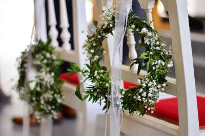 花环 花圈 丝带 装饰品 花 一束花朵 庆典 婚礼 婚姻 节日