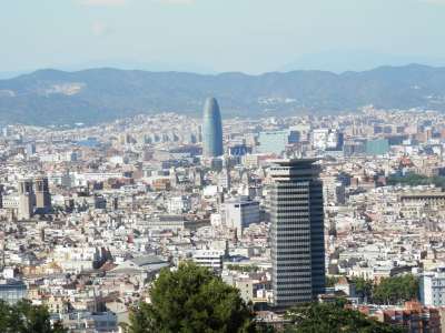 建筑学 建筑 城市 巴塞罗那 视图 城市的全景图 市中心 古迹