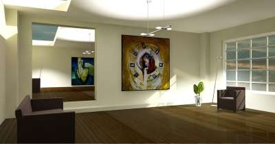 实体 光空间 展览 画廊 客厅 公寓 形象的 渲染 建筑学