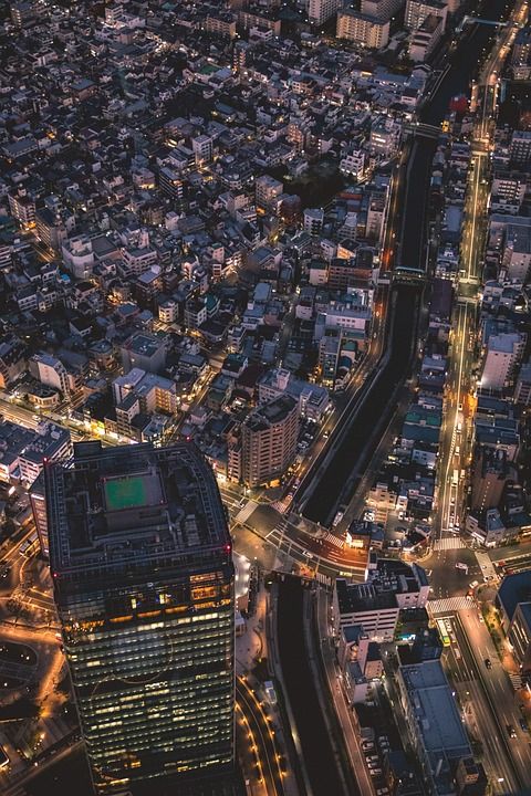 天际线 东京 夜晚 大城市 都会 城市 建筑物 摩天大楼 结构