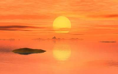 太阳 日落 日出 前夕 明天 晚上的气氛 早上心情 海 水