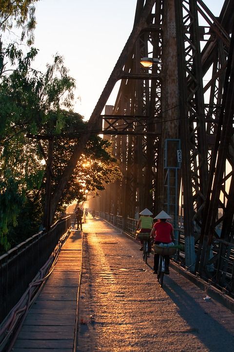 日落 路 桥 越南风景 旅行 越南