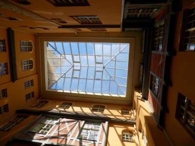 天空 窗户 玻璃 屋顶 玻璃屋顶 体系结构 结构体 蓝天 房子