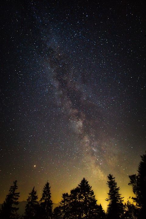 夜晚 天堂 星空 夜空 银河系 指着石头