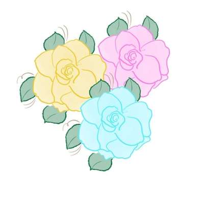 花朵 卡通花 五彩缤纷的花朵 画画 线条艺术 艺术