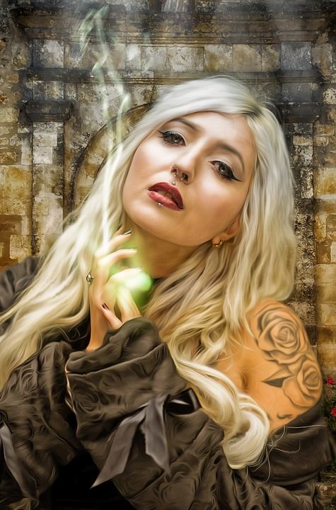 女性 哥特 幻想 幻想人物 巫婆 巫术 女士 纹身 有墨水的女人