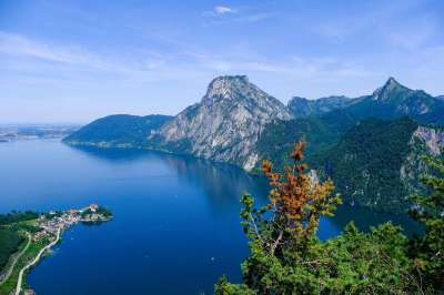 湖 山 树木 景观 自然 特劳恩施泰因山1691 M