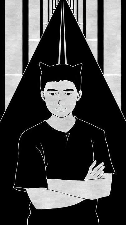 卡通片 想象力 创造力 黑和白 男孩 黑色卡通 黑色的创作