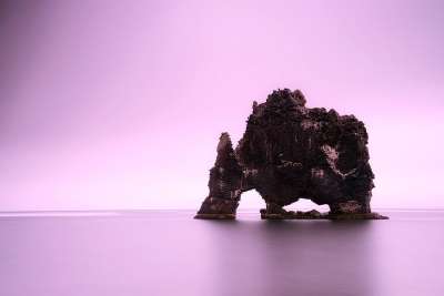 冰岛 岩石 形成 岩 海 海洋 水 日落 黄昏 户外 反思