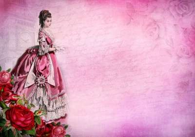 玫瑰 女士 花 年份 维多利亚时代 优质的 老的 剪贴簿 粉色的