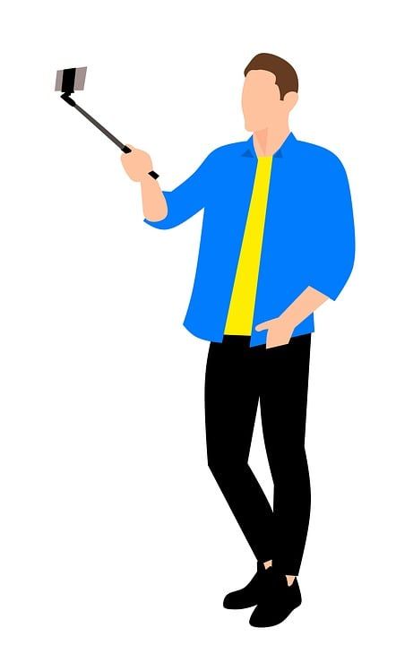 Selfi 孤立 男人 满的 戳 家伙 身体 年轻 电话 背部
