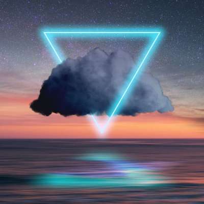 云 星星 海洋 反射 霓虹灯光 夜空 星空