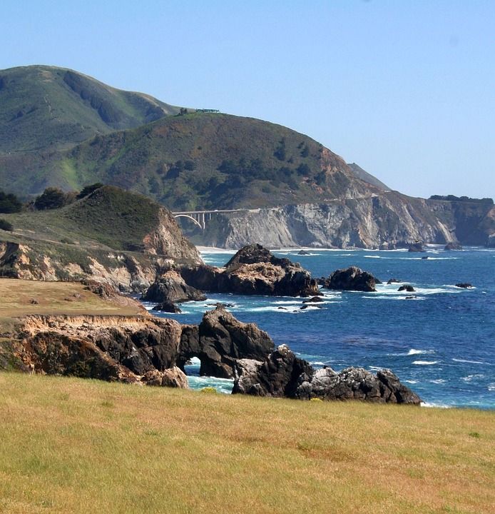 海岸 支撑 海岸线 悬崖 景观 风景秀丽的 风景 太平洋 海洋