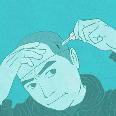 卡通片 绘画 幻想 想象力 锁 如果 头脑 想法 哲学 自由