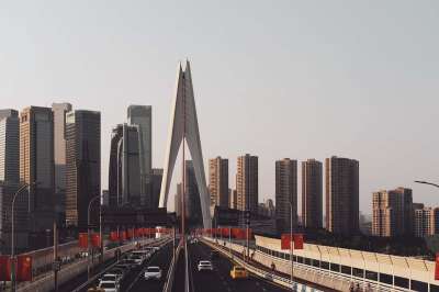 桥 摩天大楼 建造 路 中国 重庆 城市 结构 重庆 重庆