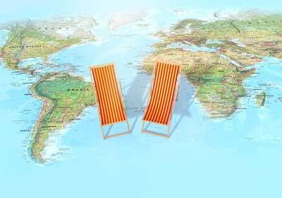 地图 世界 海洋 3D 渲染 概念 采取 松弛 放松 休息