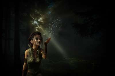 幻想 仙女 光 森林 神秘 魔术