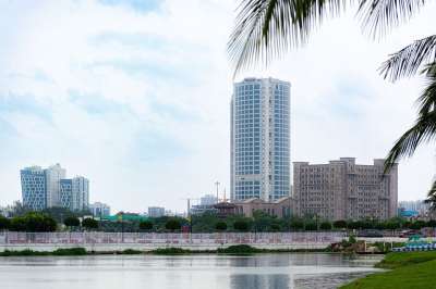 天际线 城市景观 建造 湖 景观 自然 天 城市 高楼