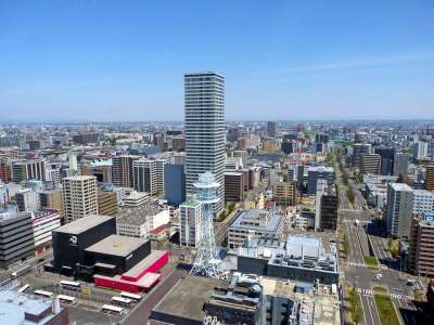 日本 札幌 北海道 全景视图 城市的 结构 建筑物 城市 天空