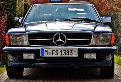 奔驰 敞篷车 Sl300 Sl 古董车 蓝色的 经典的