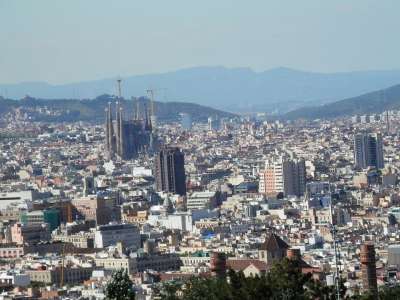 建筑学 建筑 城市 巴塞罗那 视图 城市的全景图 市中心 古迹