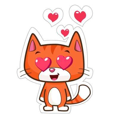 猫 一个心脏 心 爱情 卡通 英雄 可爱 爱 小猫 毛皮