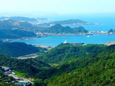 蓝色的大海 山 海 蓝天 美丽的风景 九分 台北 台湾
