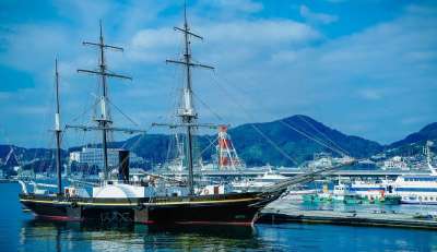 长崎 长崎港 帆船 船 海港 航行 自然风光 大海