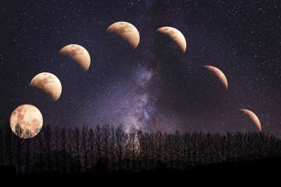 景观 夜 星级 阶段 蚀 月亮 幻想 蚀 月亮 月亮 月亮