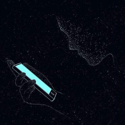 绘画 创造力 想象力 手机 脸 夜晚 失眠 信息 黑色电话