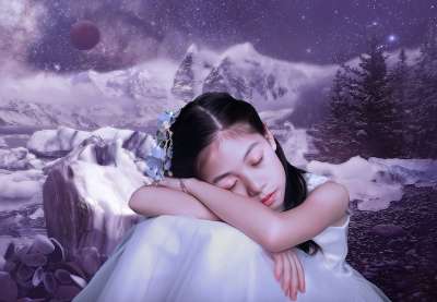 女孩 模型 睡眠 冰 冻结 冻结的风景 冬天 幻想 哥特