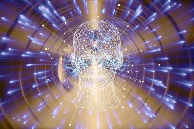 虚拟的 现实 精神 面具 线框 脸 大型强子对撞机 强子存储器