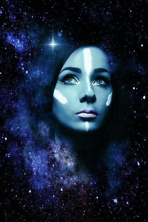 幻想 肖像 幻想肖像 科幻 星星 未来派 组成 梦 神秘 女性