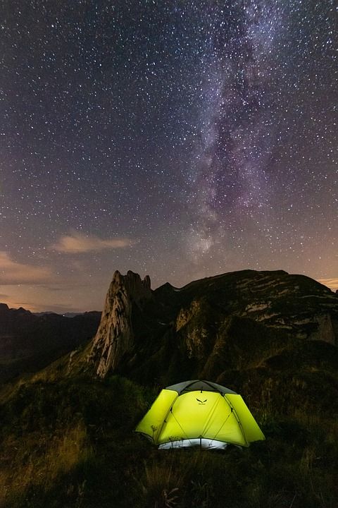 银河系 时间 山 长期接触 远足 去旅行 野营 星系 自然