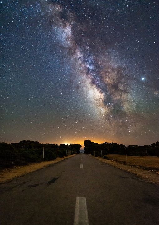 小路 夜晚 黑暗的 星系 宇宙 天文学 银河系 星空 希望