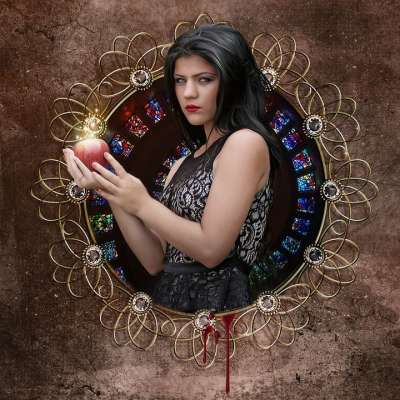 哥特 巫婆 苹果 魔法 巫术 雪白色 肖像 幻想肖像 女士