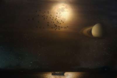 神秘 月亮 幻想 满月 宇宙 星空 梦