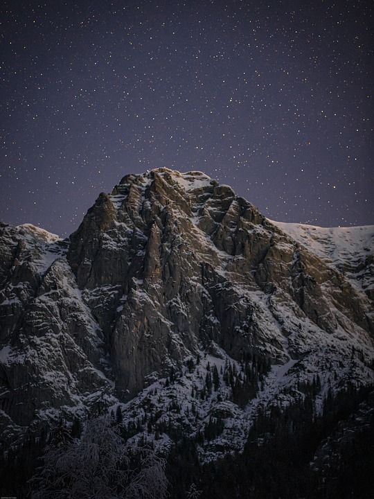星空 山 景观 星星 夜空 空间 天堂 宇宙 夜晚 自然